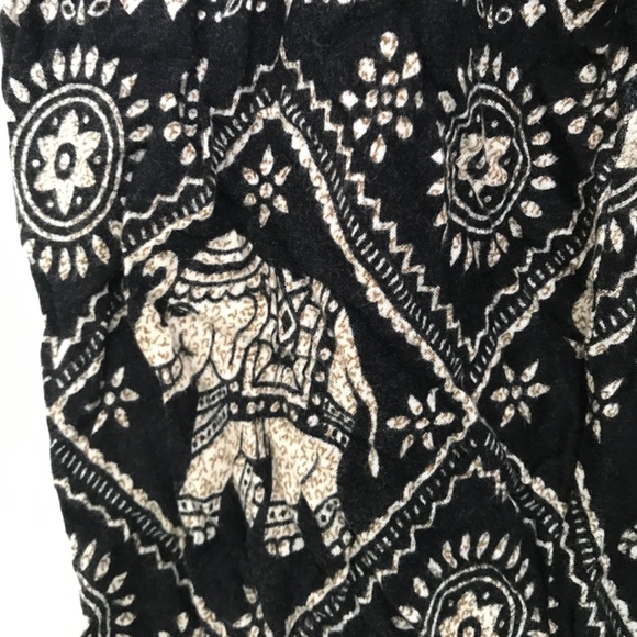Bohemian Hippie Elephant Harem Pants XS/S High Waisted Loungewear Side Pocket - Picture 3 of 12